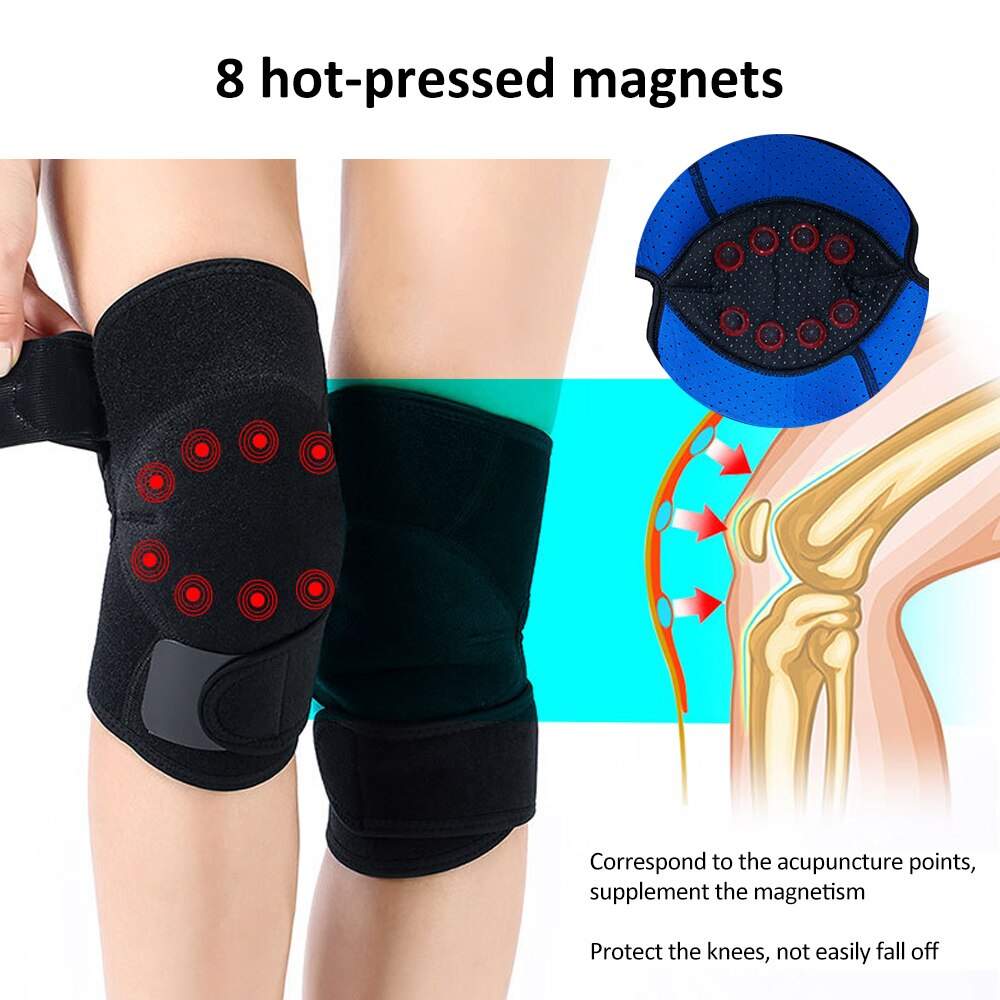 Self-heating knee pads double straps hot pressure magnetic Warm Tourmaline Magnet Moxibustion Knee Breathable Far Infrared
